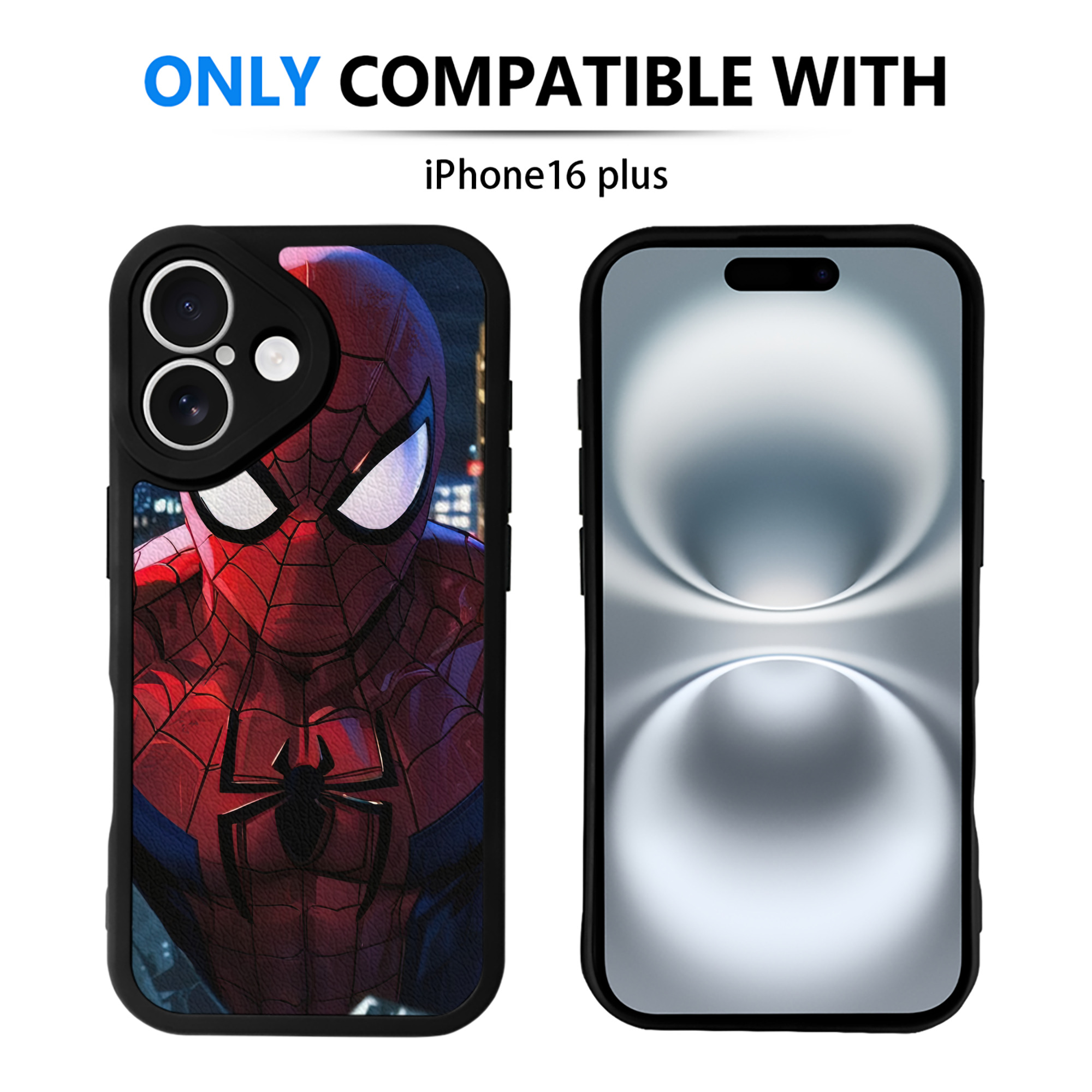（画像用） Spider Man スパイダーマン 【iPhone 16シリーズ対応】シリコンスマホケース（レザー調） 材質：シリコン